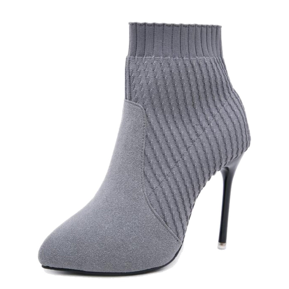 Stretch Knitted Sock Ankle Boots